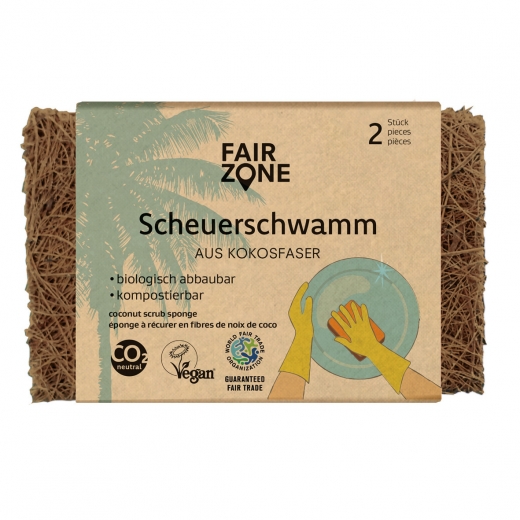 FAIR ZONE Scheuerschwamm 2er - kompostierbar